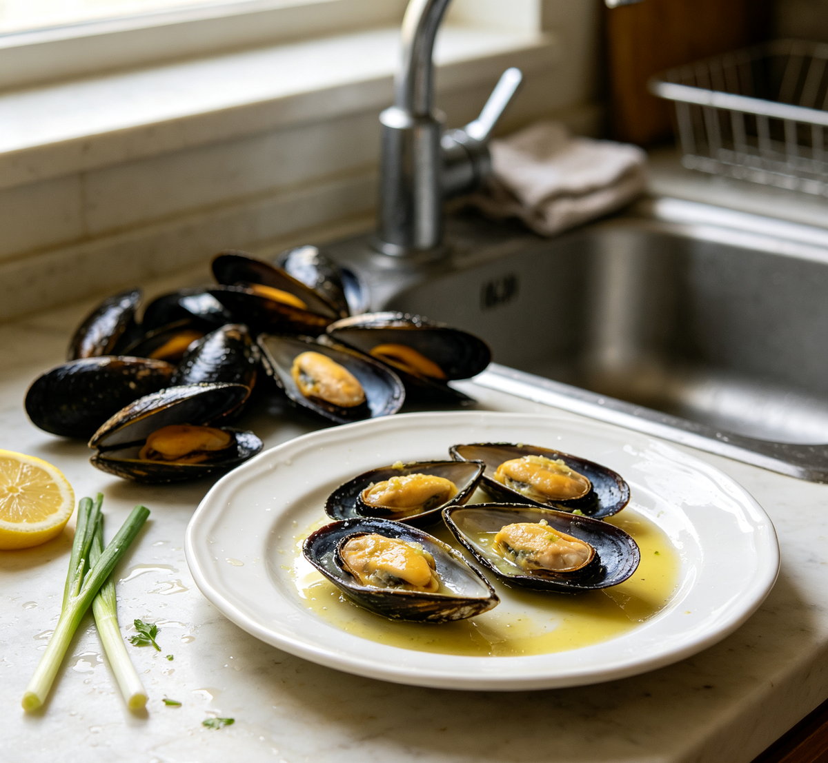 Freshly Steamed Mussels